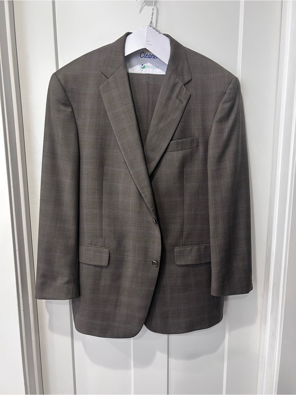 Hart Schaffner Marx Men’s 44R Brown Glen Plaid 2-Piece Suit